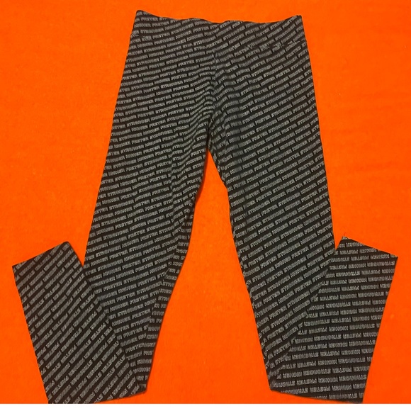 Retro high rise sporty motivational organic cotton leggings EUC - Picture 2 of 8